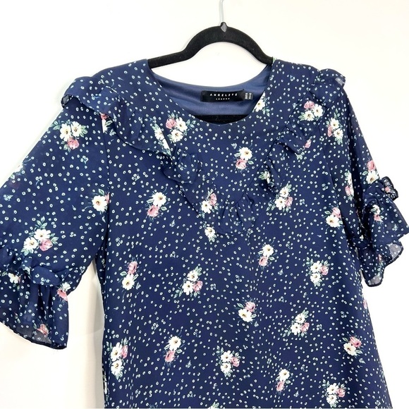 Angeleye London Blue Floral Ruffle Mini Dress 6 - Picture 6 of 11